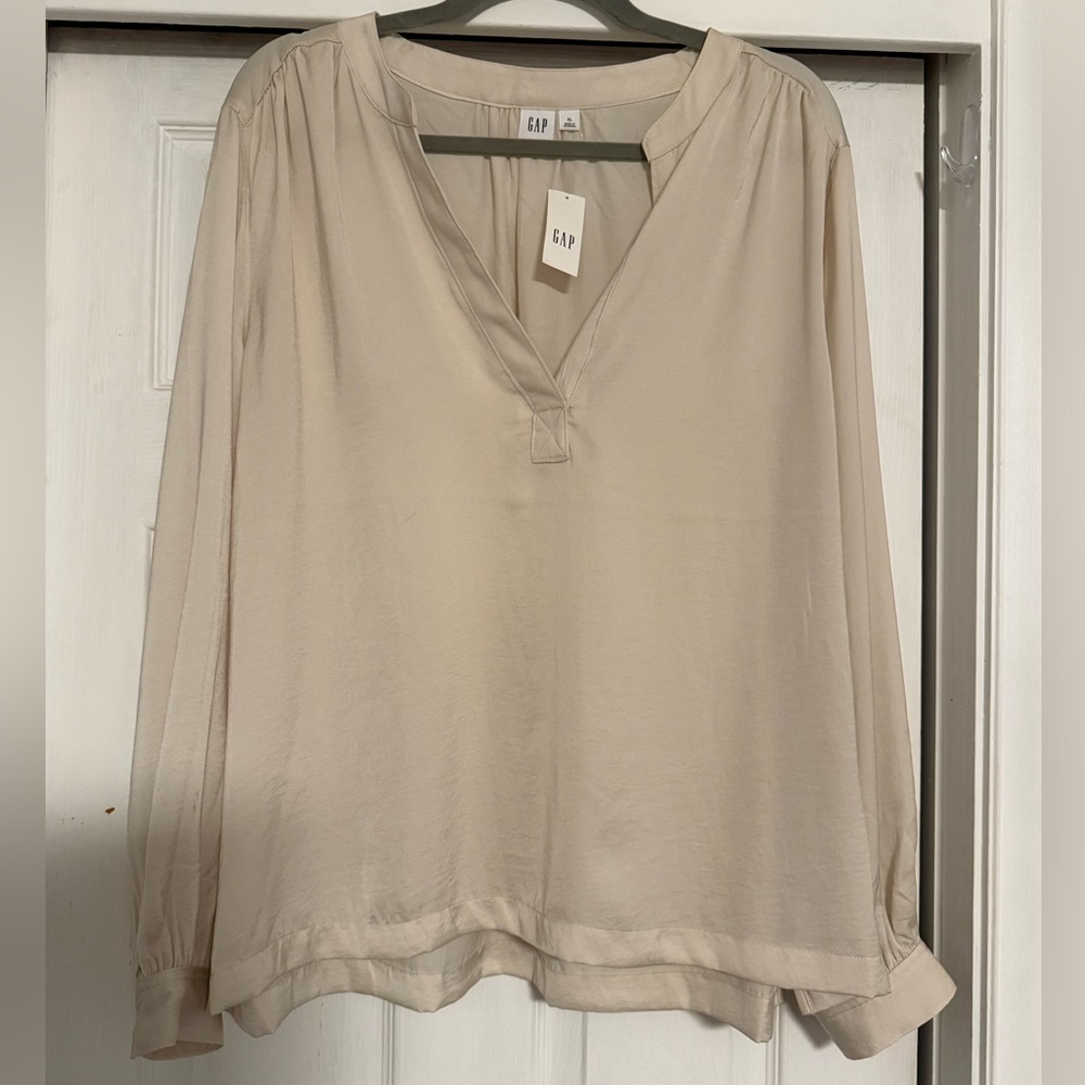 Long-Sleeve Off-White Blouse from Gap - NWT
